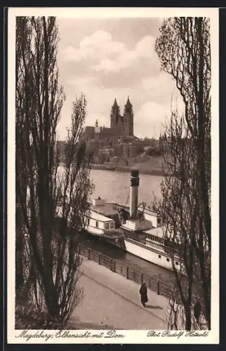 AK Magdeburg, Elbansicht mit Dom