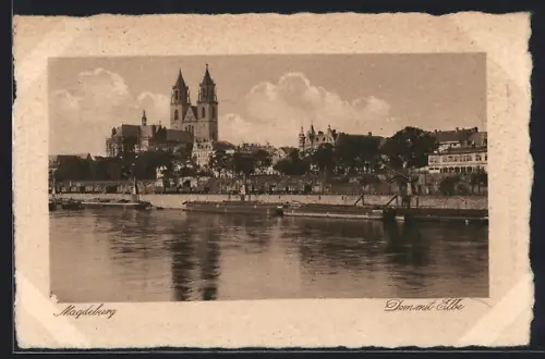 AK Magdeburg, Dom mit Elbe