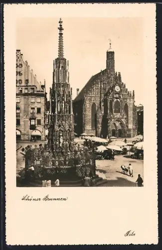 AK Nürnberg, Schöner Brunnen, Frauenkirche