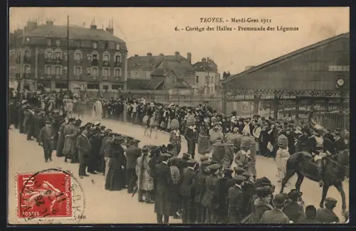 AK Troyes, Cortège des Halles, Promenade des Légumes