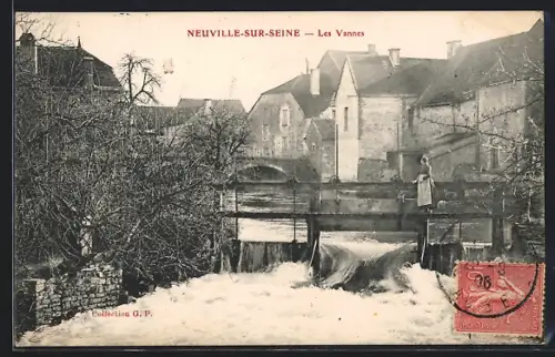 AK Neuville-sur-Seine, Les Vannes