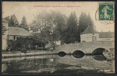 AK Les Riceys /Aube, Les Bords de la Laignes et le Pont
