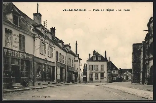 AK Villenauxe, Place de l`Église, La Poste