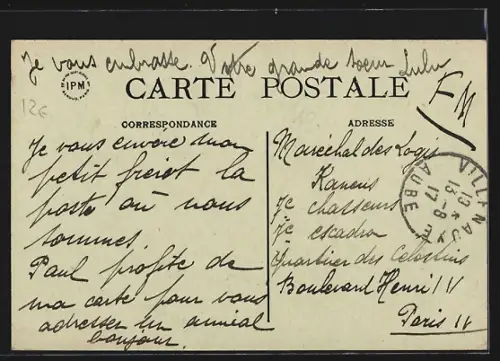 AK Villenauxe, Place de l`Église, La Poste