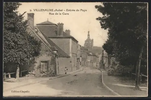 AK Villenauxe /Aube, Entrée du Pays, Rue de la Gare