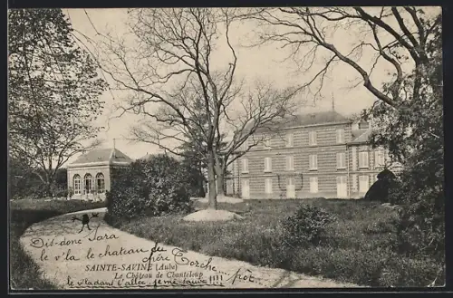 AK Sainte-Savine, Vue du château du Clos-Torché et du parc environnant