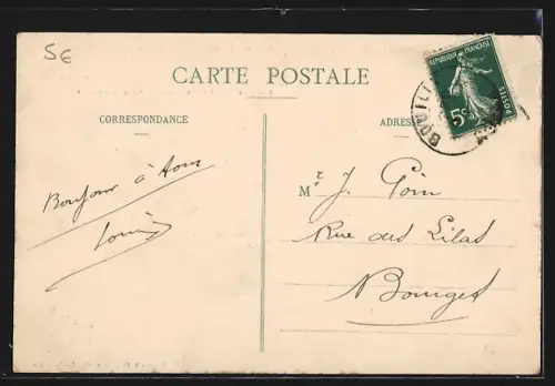 AK Montaigu, Vue des anciennes terrasses et de la route sinueuse vers Bouilly