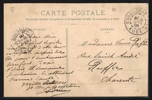 AK Marcilly-le-Hayer /Aube, Le Mothois, Rue principale avec habitants en promenade