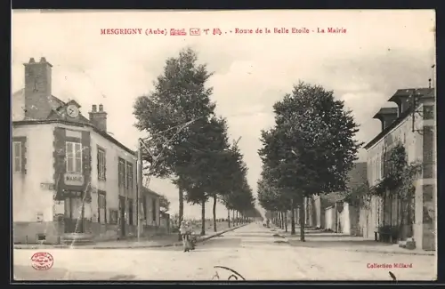 AK Mesgrigny /Aube, Route de la Belle Étoile, La Mairie