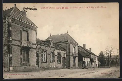 AK Clérey /Aube, Place St-Pierre, La Mairie