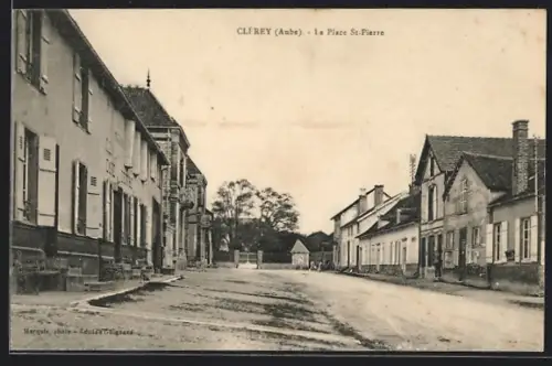 AK Clérey /Aube, La Place St-Pierre