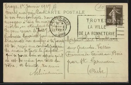 AK Troyes, Fontaine Argence et Café Francois en arrière-plan