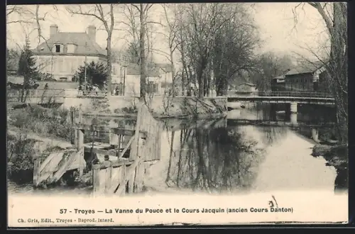 AK Troyes, La Vanne du Pouce et le Cours Jacquin, ancien Cours Danton
