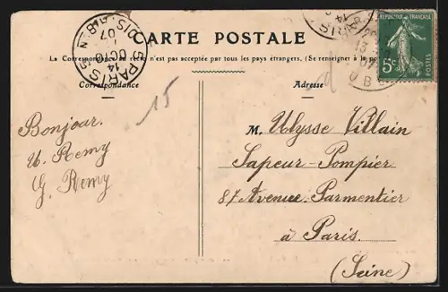 AK Bar-sur-Seine, École primaire supérieure et professionnelle avec élèves devant le bâtiment