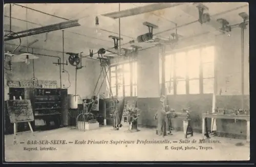 AK Bar-sur-Seine, École Primaire Supérieure Professionnelle, Salle de Machines