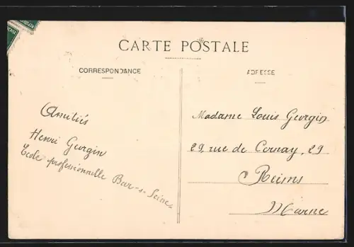 AK Bar-sur-Seine, École Primaire Supérieure Professionnelle, Entrée Principale