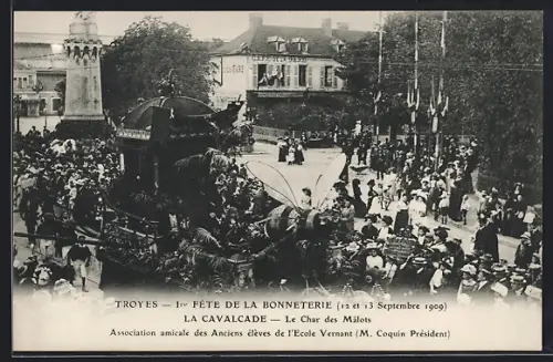 AK Troyes, 1re Fête de la Bonneterie, La Cavalcade, Le Char des Mâlots