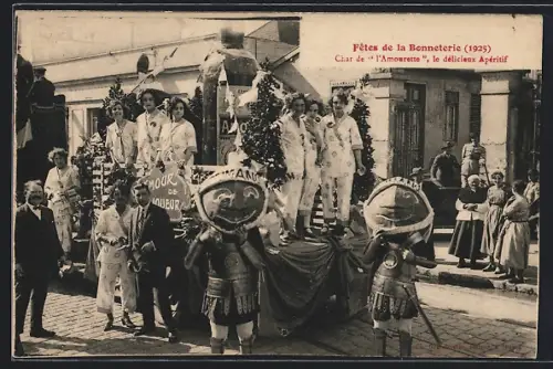 AK Troyes, Fêtes de la Bonneterie 1925, Char de l`Amourette, le délicieux Apéritif
