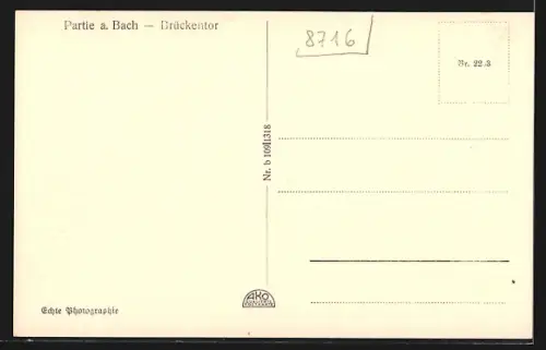 AK Dettelbach a. Main, Partie am Bach, Brückentor