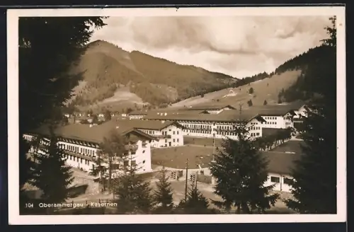 AK Oberammergau, Kasernen aus der Vogelschau