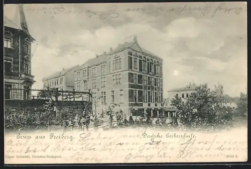 AK Freiberg / Sachsen, Deutsche Gerberschule, Panorama