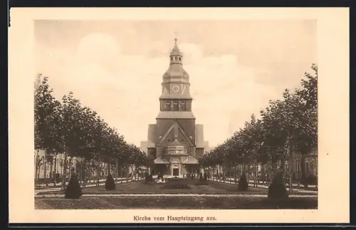 AK Berlin-Spandau, Kirche vom Haupteingang des Johannesstift aus