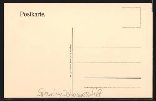 AK Berlin-Spandau, Kirche vom Haupteingang des Johannesstift aus