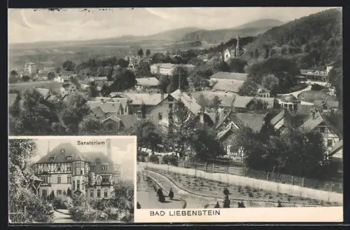 AK Bad Liebenstein, Sanatorium und Ortsansicht