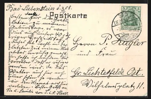 AK Bad Liebenstein, Sanatorium und Ortsansicht