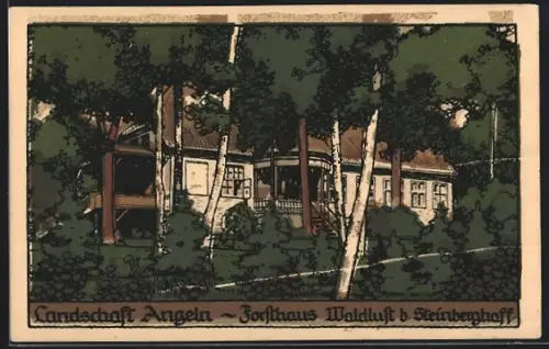 Steindruck-AK Steinberghaff /Angeln, Forsthaus Waldlust