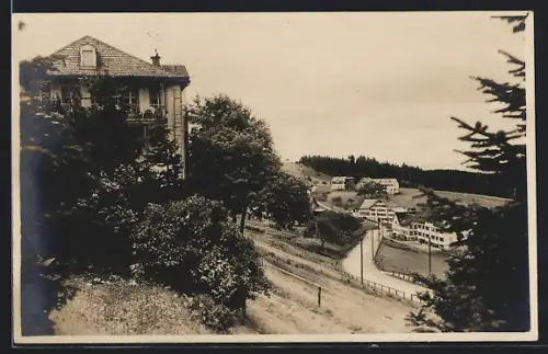 AK Speicher, Hotel Kurhaus Vögelinsegg H. Maurer-Schiess mit Strasse und Umgebung, Villa