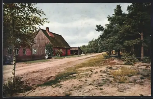 Künstler-AK Erpaco-Kunstverlag Nr. 8 /6: Strassenpartie mit Heidehäusern