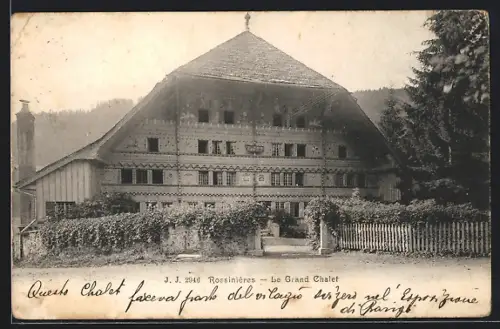 AK Rossinières, Le Grand Chalet, Historisches Haus