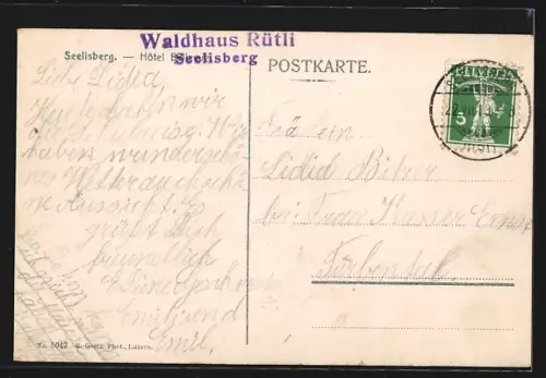 AK Seelisberg, Hotel Bellevue mit Frohnalpstock, Dieppen und Rophaien