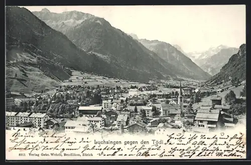 AK Luchsingen, Totalansicht gegen den Tödi aus der Vogelschau