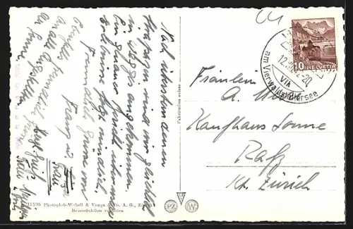 AK Weggis, Unter-Weggis, Gesamtansicht mit Wasserblick u. Oilatus