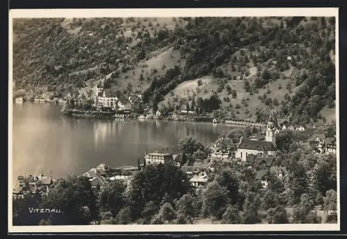 AK Vitznau, Ortsansicht aus der Vogelschau