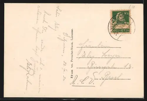 AK Vitznau, Ortsansicht aus der Vogelschau