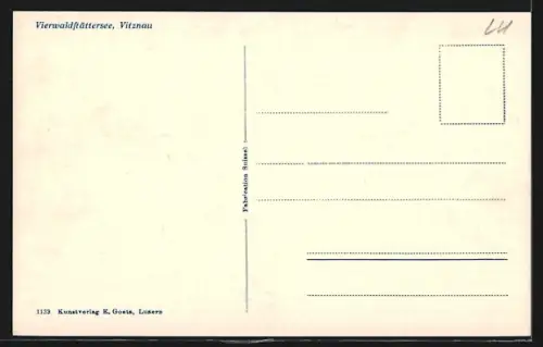 AK Vitznau /Vierwaldstätterseee, Totalansicht mit See u. Bergen aus der Vogelschau