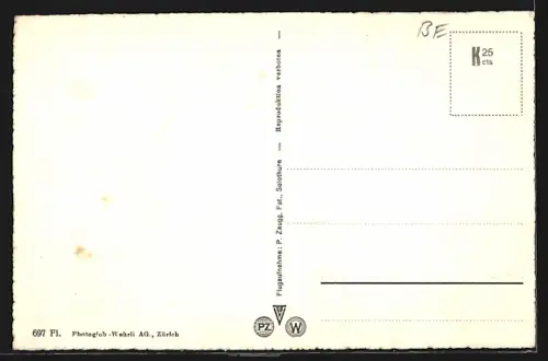 AK Lyss, Zeughaus mit Umgebung, Fliegeraufnahme