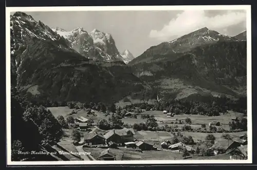 AK Reuti-Hasliberg, Totalansicht mit Wetterhorngruppe