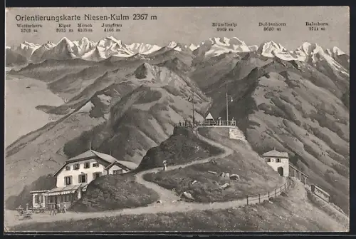AK Niesen-Kulm, Ortsansicht, Orientierungskarte