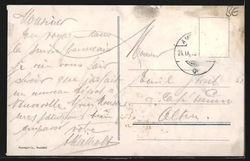 AK Neuveville, Vue du Lac