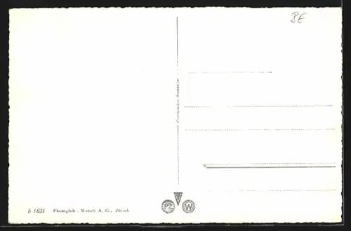 AK Münsingen, Ortsansicht mit Kirche u. Bergpanorama