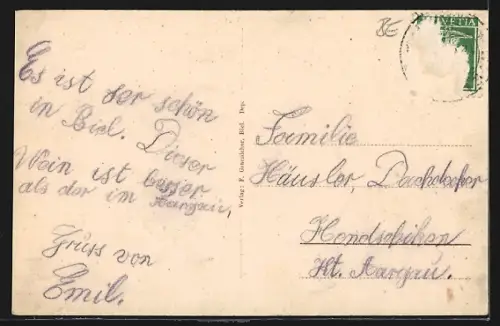 AK Magglingen, Panorama mit Ort vom Kurhaus aus