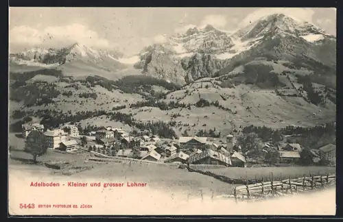 AK Adelboden, Gesamtansicht m. kleiner u. grosser Lohner