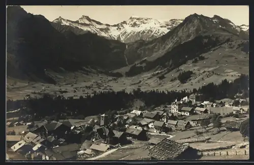 AK Adelboden, Totalansicht mit Wildstrubel
