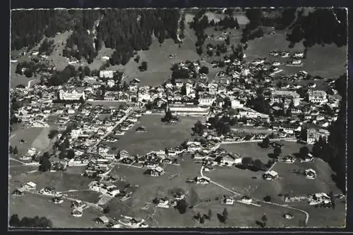 AK Adelboden, Gesamtansicht mit Berner Oberland