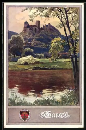 AK Deutscher Schulverein Nr. 180: Gars am Kamp, Blick zum Schloss