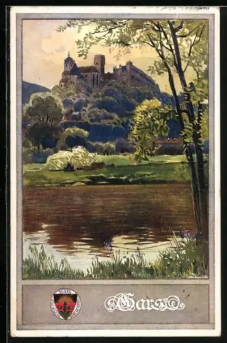 AK Deutscher Schulverein Nr. 180: Gars am Kamp, Blick zum Schloss